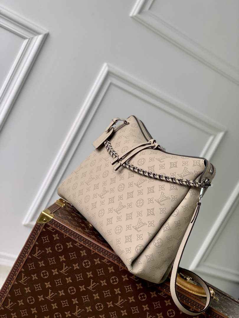Louis Vuitton Hand It All MM Bag, M24133 Gray Mahina Calfskin