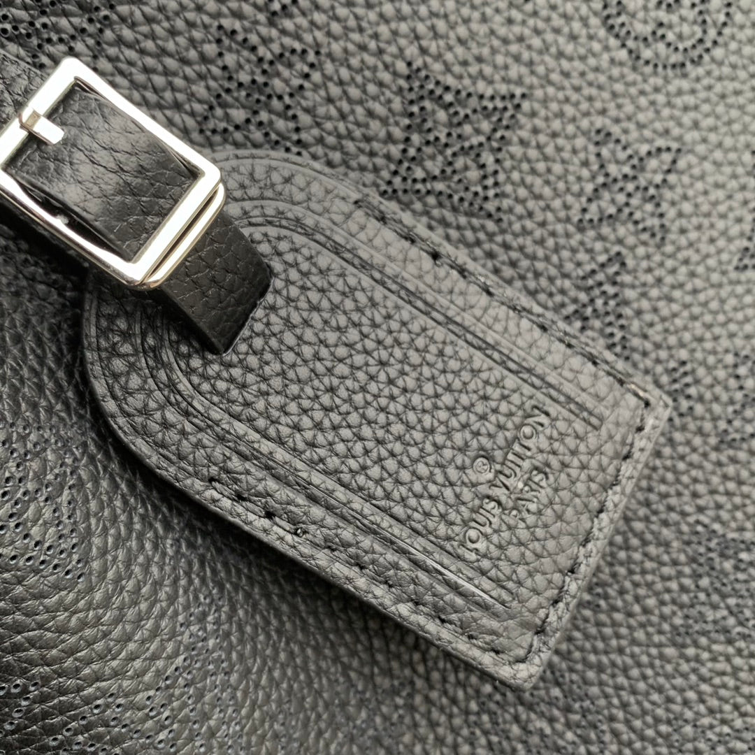 Louis Vuitton Hand It All MM Bag, M24132 Black Mahina Calfskin
