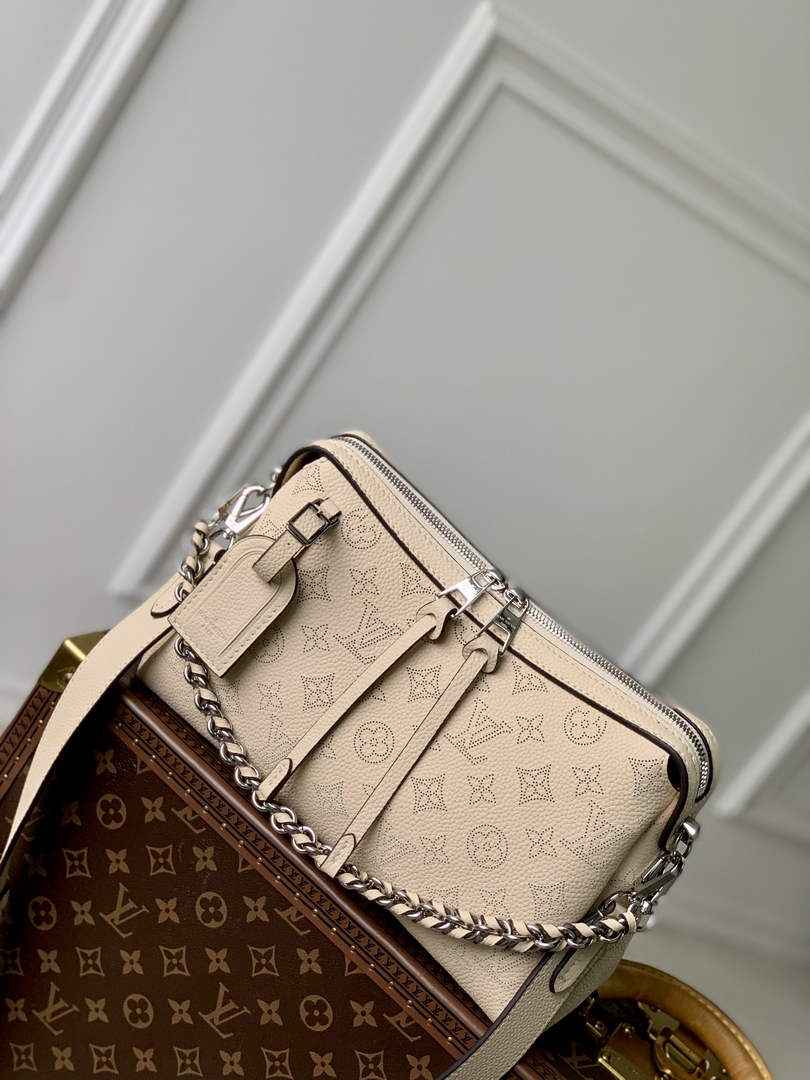 Louis Vuitton Hand It All PM Bag, M24114 Beige Mahina calfskin