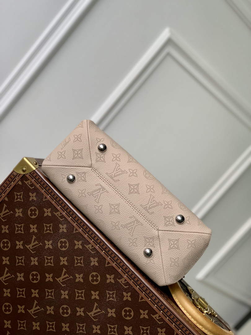 Louis Vuitton Hand It All PM Bag, M24255 Galet Gray Mahina calfskin