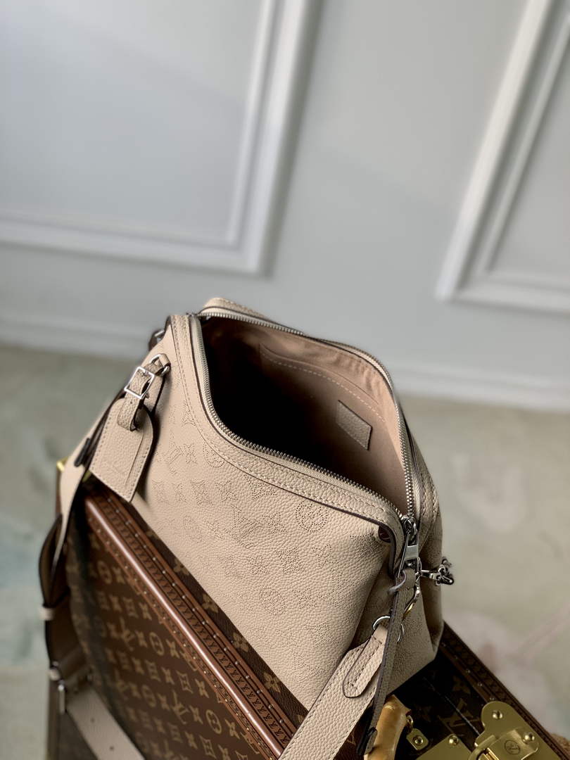 Louis Vuitton Hand It All PM Bag, M24255 Galet Gray Mahina calfskin