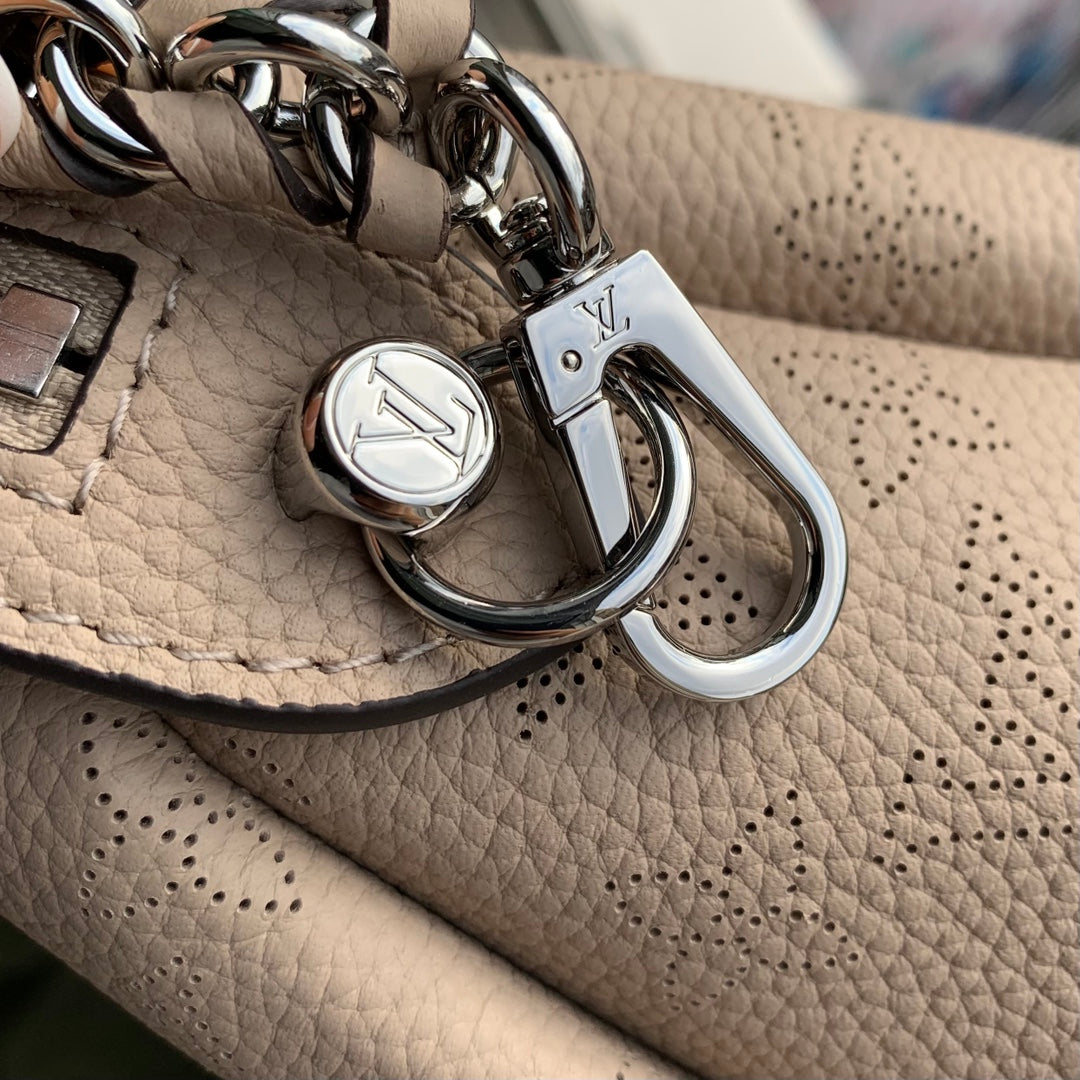 Louis Vuitton Hand It All PM Bag, M24255 Galet Gray Mahina calfskin