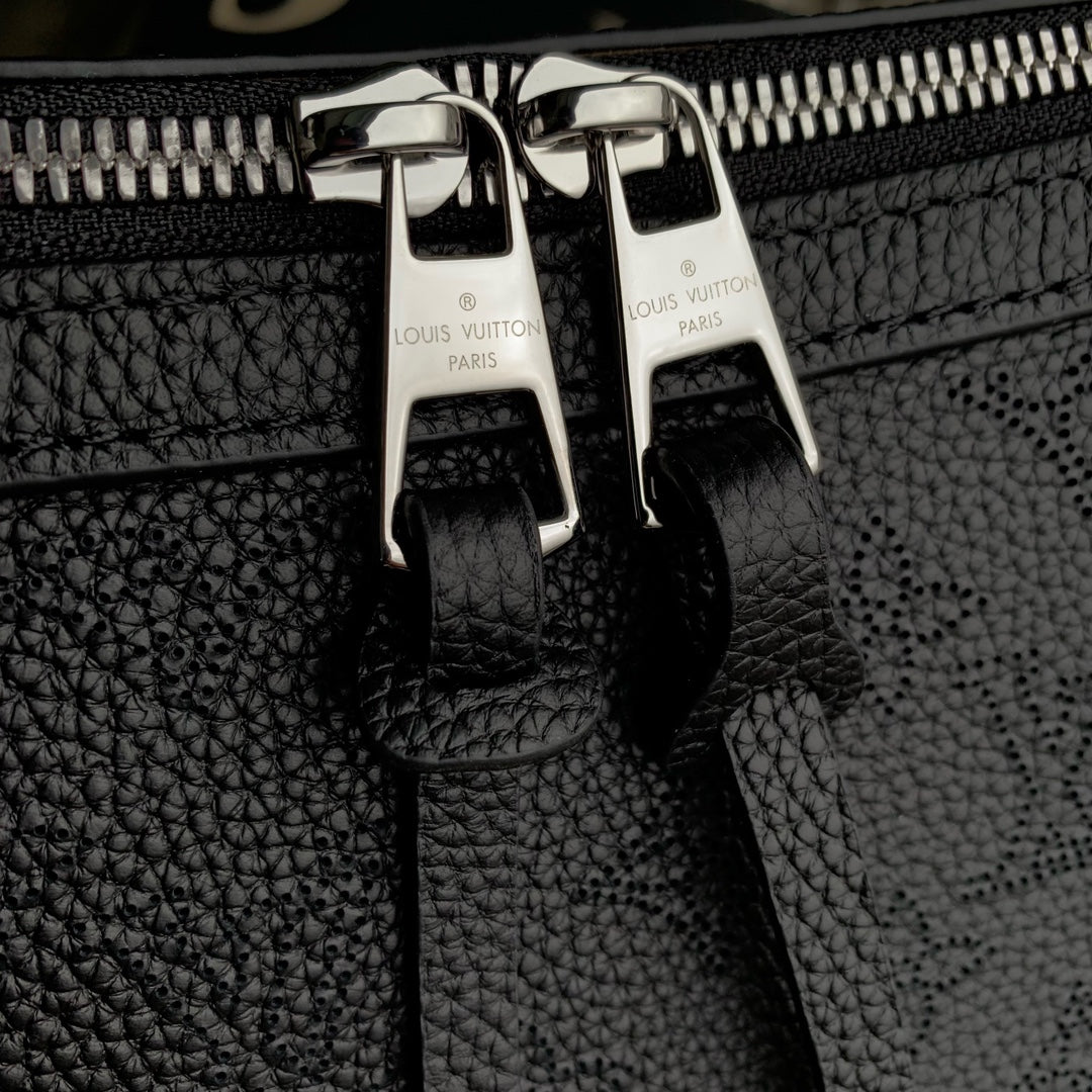 Louis Vuitton Hand It All PM Bag, M28417 Black Mahina calfskin