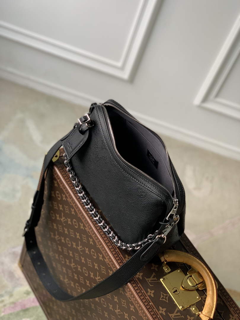 Louis Vuitton Hand It All PM Bag, M28417 Black Mahina calfskin