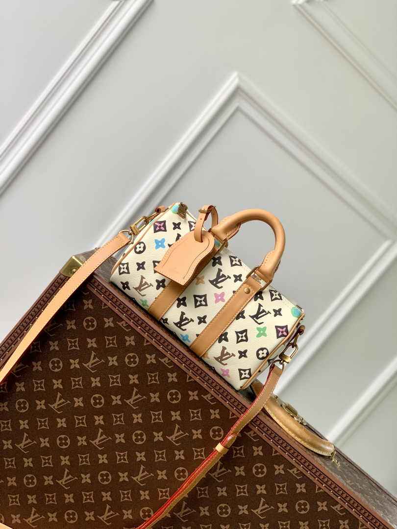 Louis Vuitton Keepall Bandoulière 25 M24849 White Monogram Canvas - Default Title - View 1
