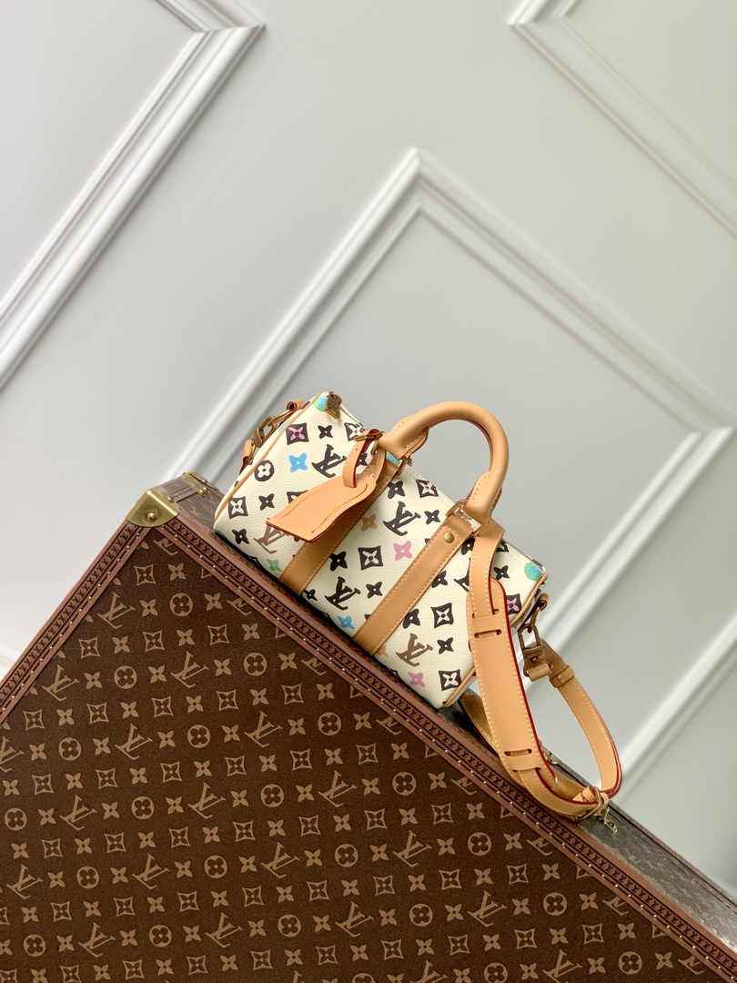 Louis Vuitton Keepall Bandoulière 25 M24849 White Monogram Canvas - Default Title - View 2
