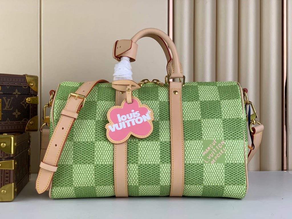 Louis Vuitton Keepall Bandoulière 35 N40671 Green Damier Canvas