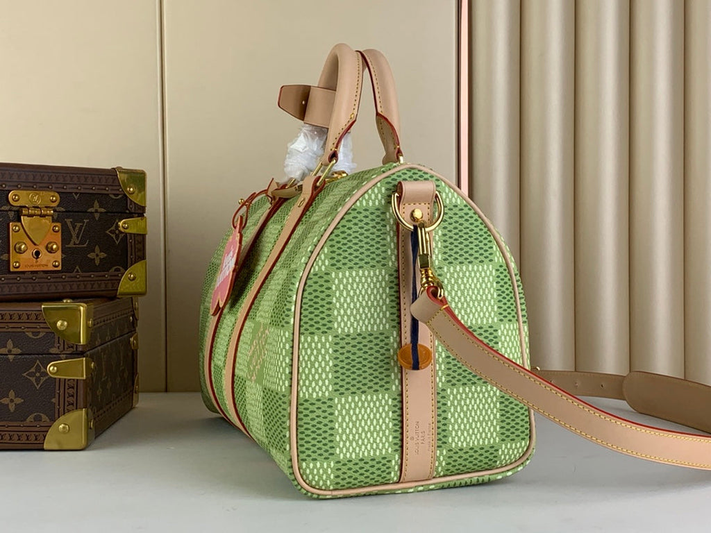 Louis Vuitton Keepall Bandoulière 35 N40671 Green Damier Canvas