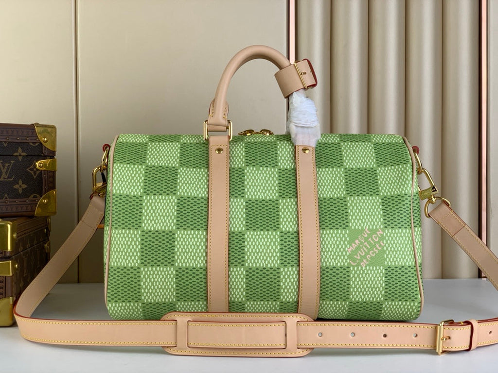 Louis Vuitton Keepall Bandoulière 35 N40671 Green Damier Canvas