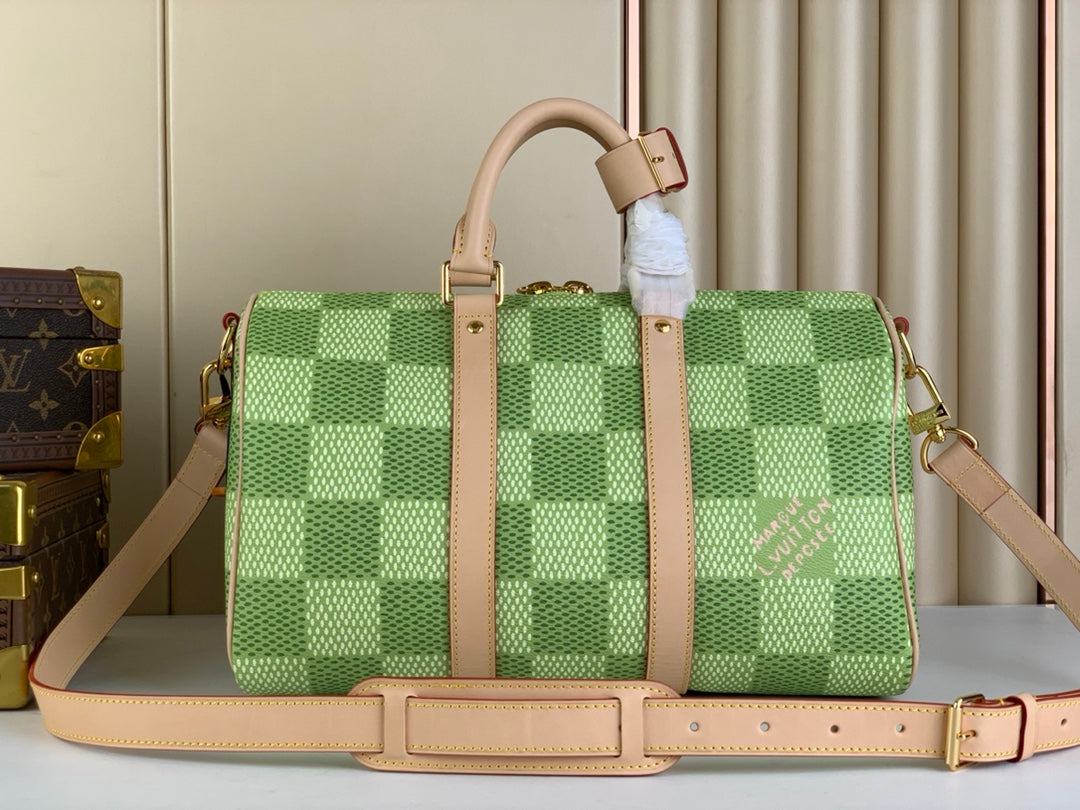 Louis Vuitton Keepall Bandoulière 35 N40671 Green Damier Canvas