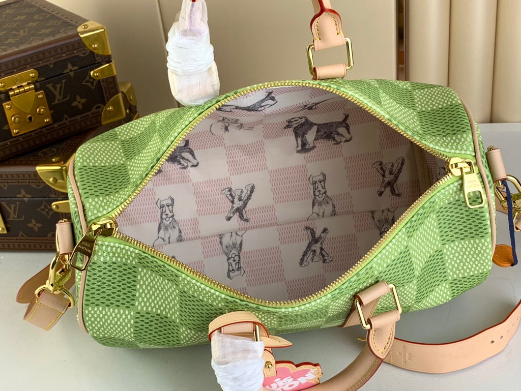 Louis Vuitton Keepall Bandoulière 35 N40671 Green Damier Canvas