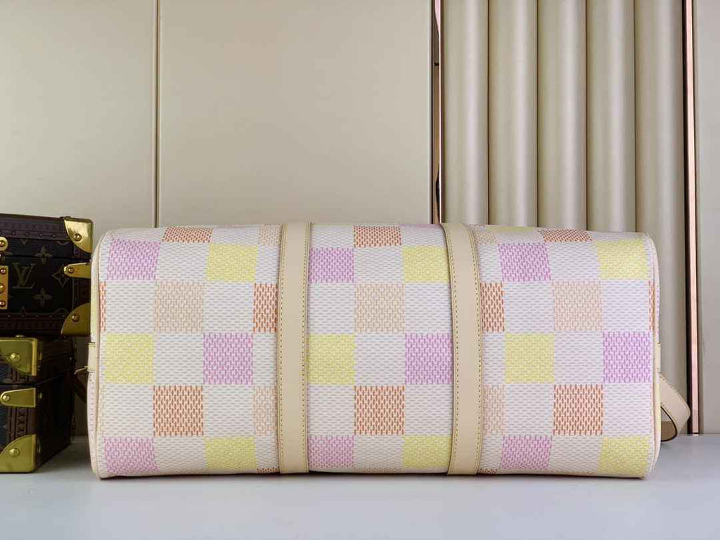 Louis Vuitton Keepall Bandouliere 45 Bag N40713 Peach Canvas
