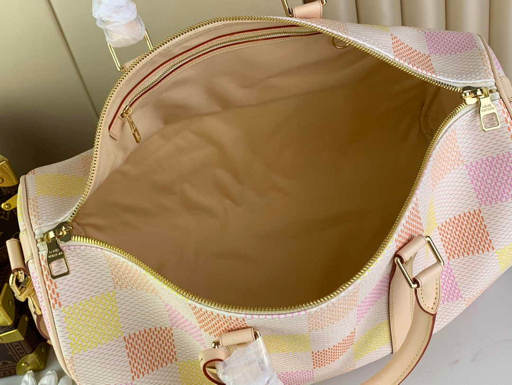 Louis Vuitton Keepall Bandouliere 45 Bag N40713 Peach Canvas