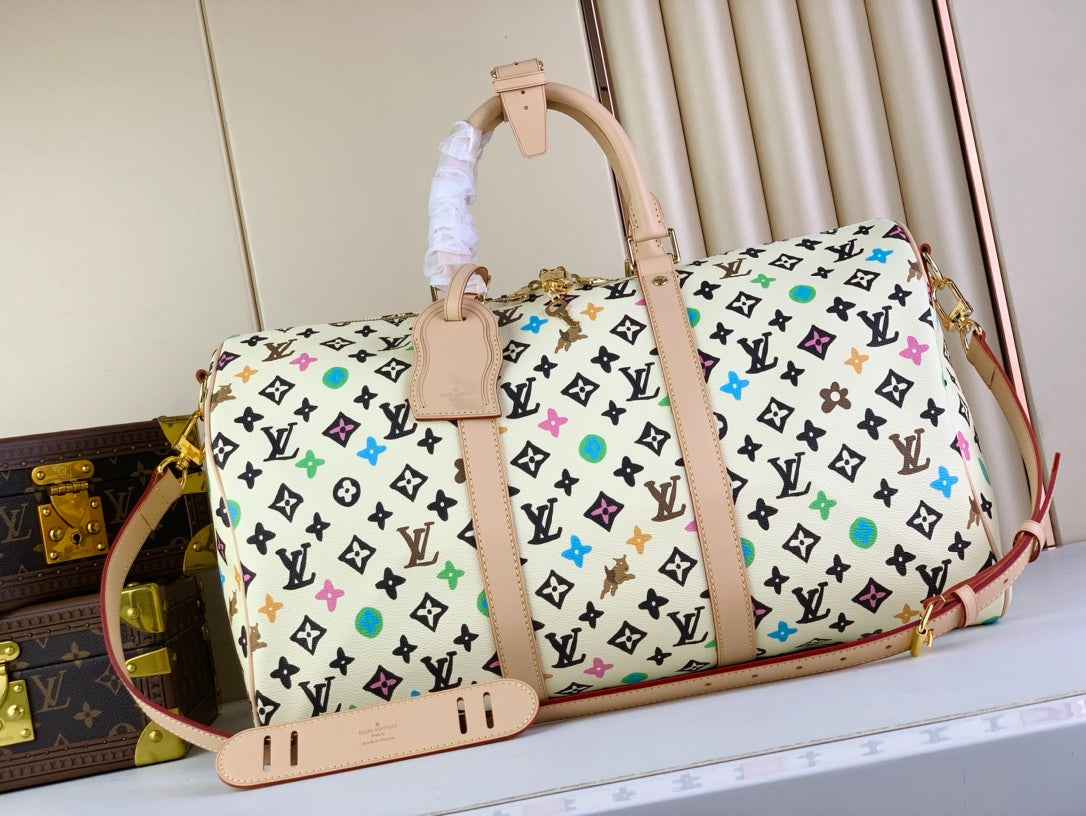 Louis Vuitton Keepall Bandoulière 45 M25233 Vanilla Monogram Canvas