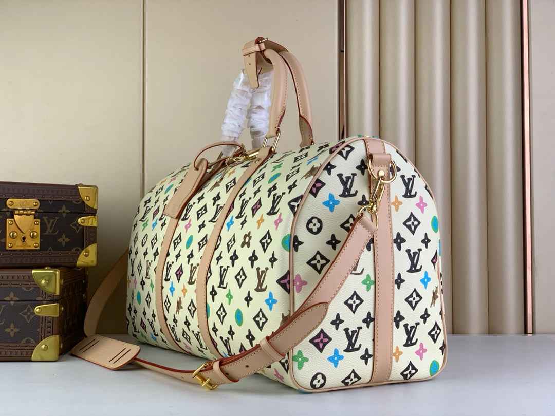 Louis Vuitton Keepall Bandoulière 45 M25233 Vanilla Monogram Canvas