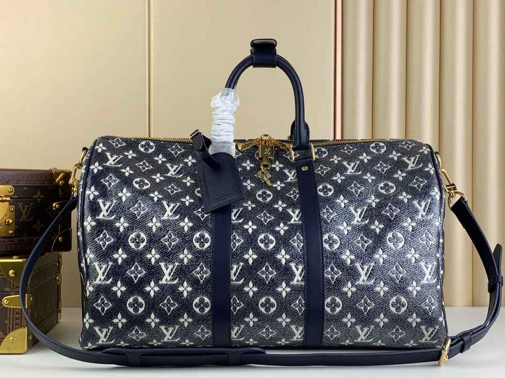 Louis Vuitton Keepall Bandouliere 45 Bag M22923 Blue Monoglam Canvas