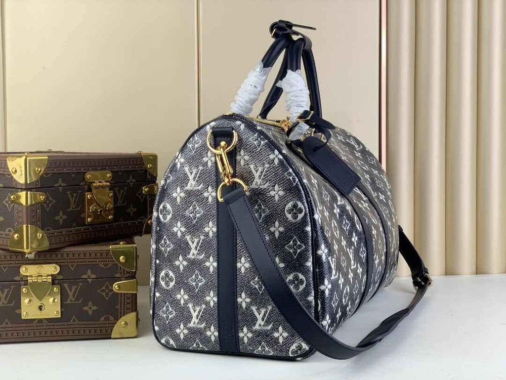 Louis Vuitton Keepall Bandouliere 45 Bag M22923 Blue Monoglam Canvas
