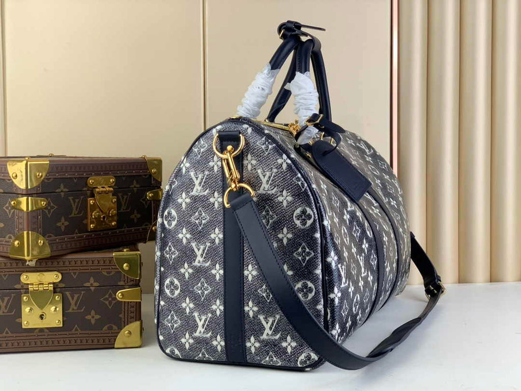Louis Vuitton Keepall Bandouliere 45 Bag M22923 Blue Monoglam Canvas