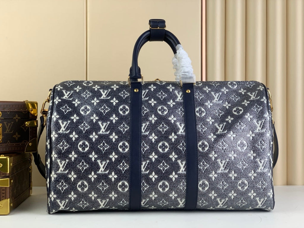 Louis Vuitton Keepall Bandouliere 45 Bag M22923 Blue Monoglam Canvas