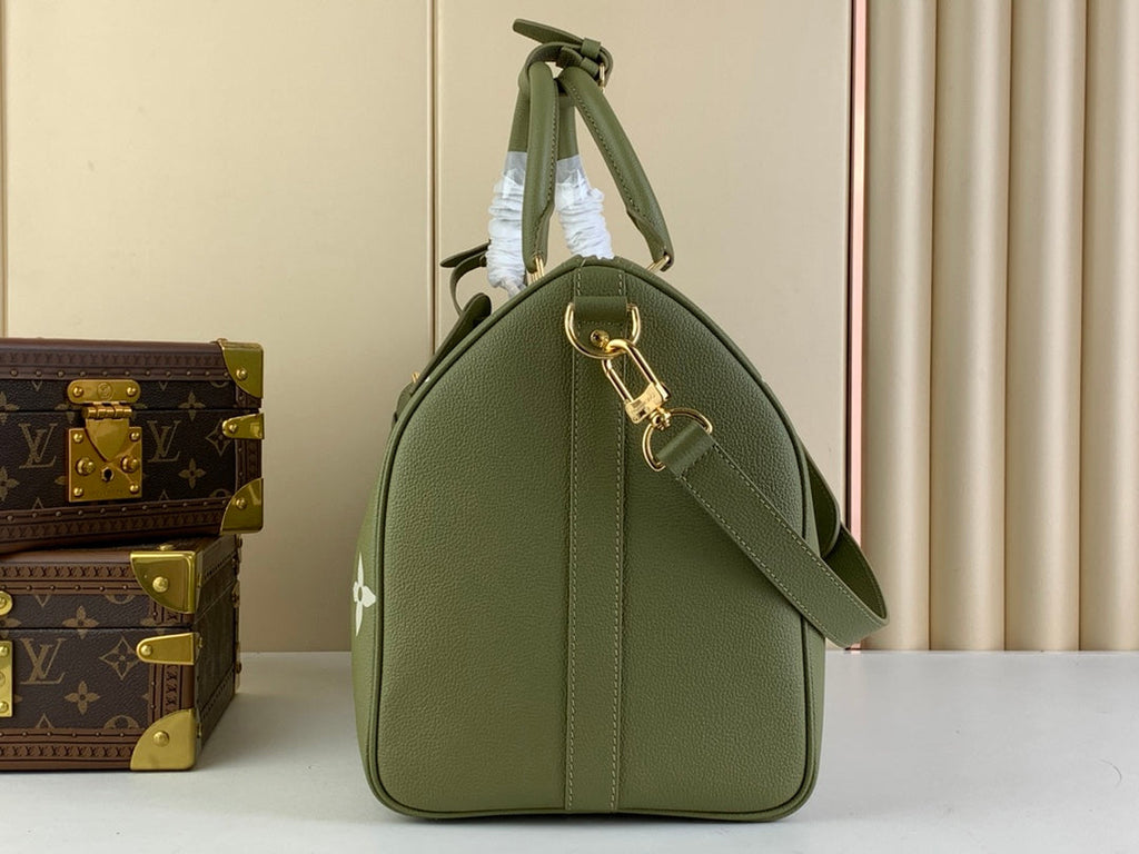 Louis Vuitton Keepall Bandouliere 45 Travel Bag M46671 Green Leather
