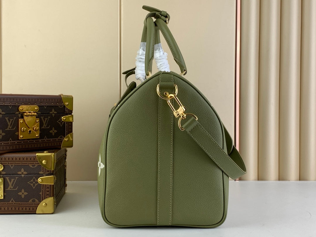 Louis Vuitton Keepall Bandouliere 45 Travel Bag M46671 Green Leather