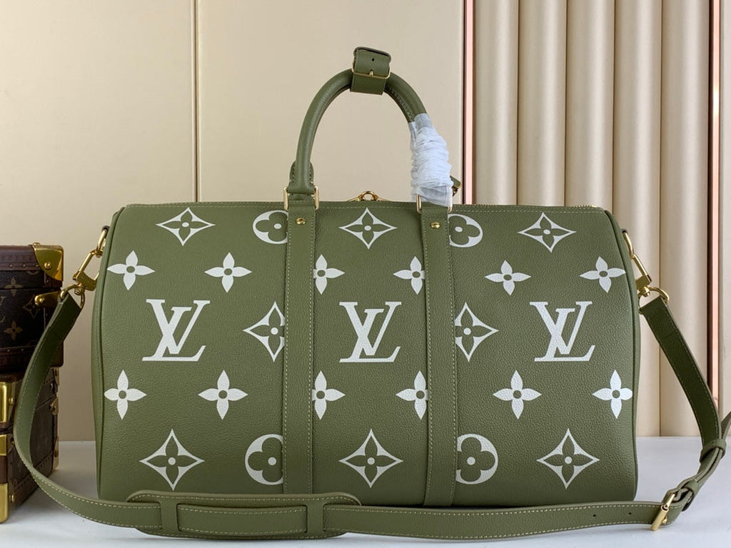 Louis Vuitton Keepall Bandouliere 45 Travel Bag M46671 Green Leather