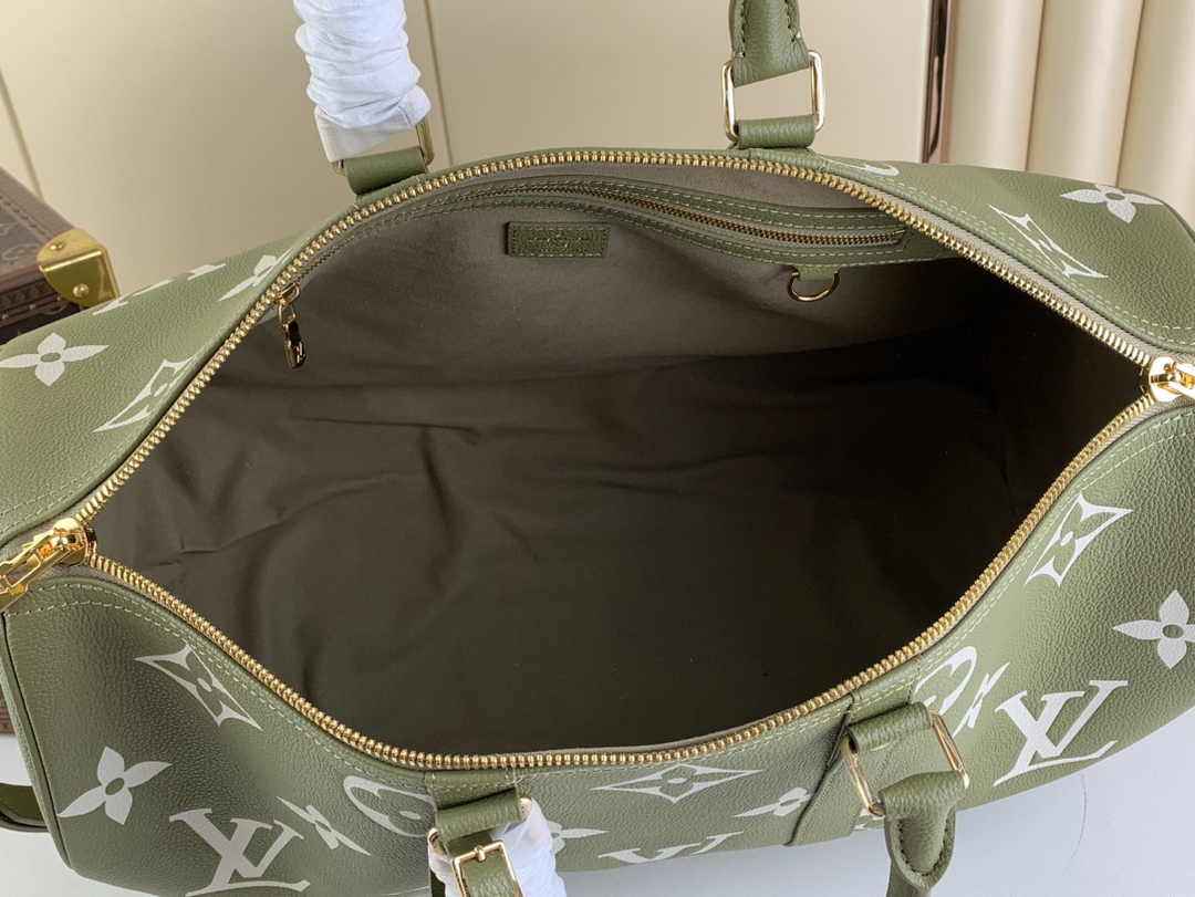 Louis Vuitton Keepall Bandouliere 45 Travel Bag M46671 Green Leather