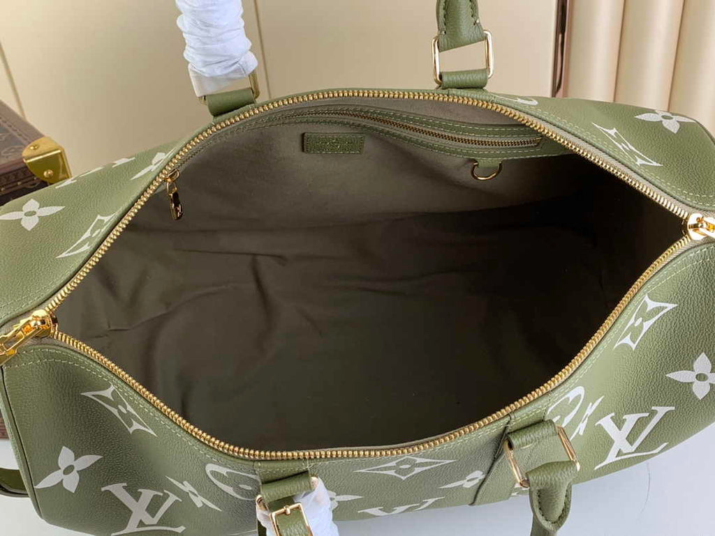 Louis Vuitton Keepall Bandouliere 45 Travel Bag M46671 Green Leather