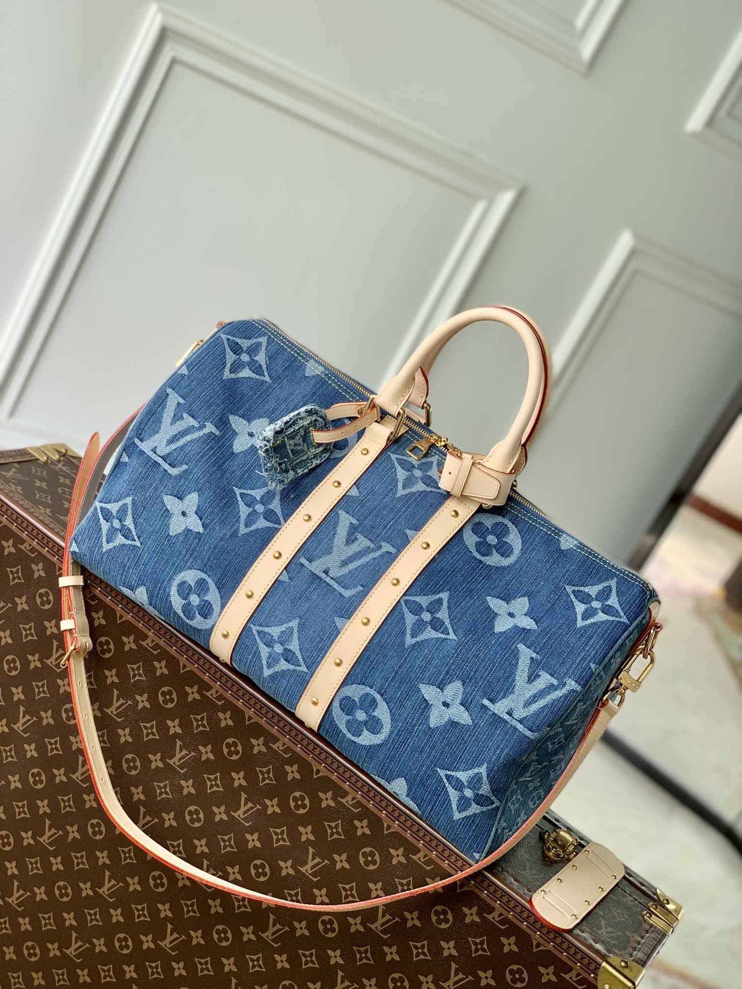 Louis Vuitton Keepall Bandouliere 45 Bag M24315 Bleu Denim