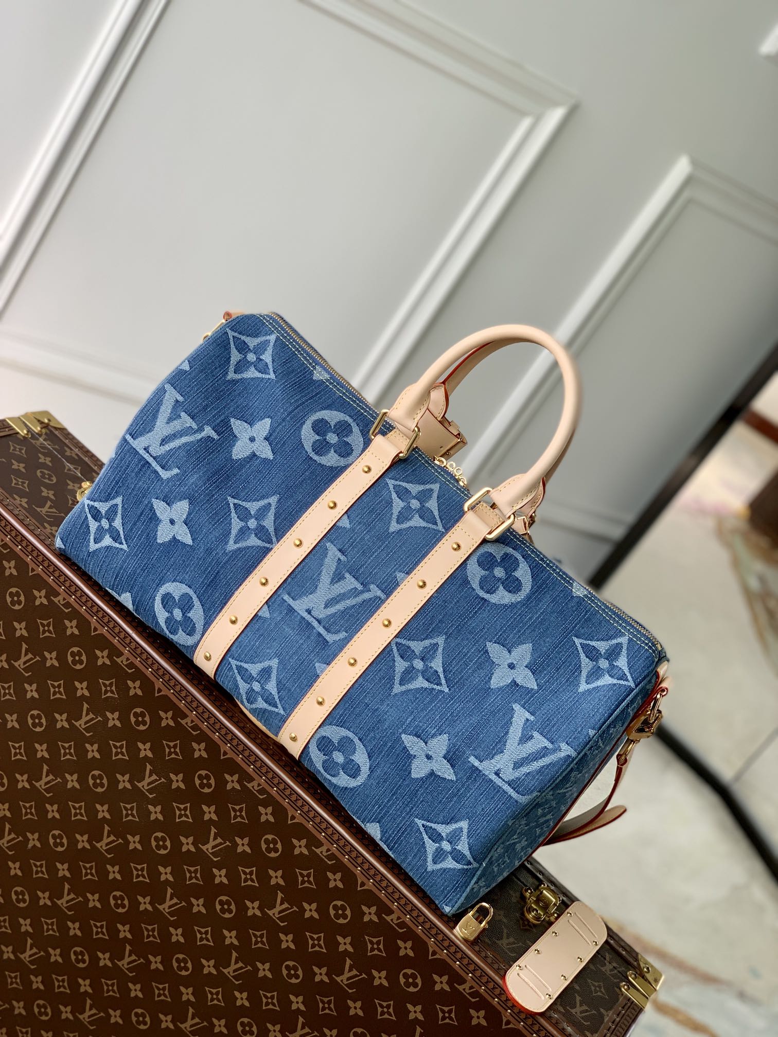 Louis Vuitton Keepall Bandouliere 45 Bag M24315 Bleu Denim