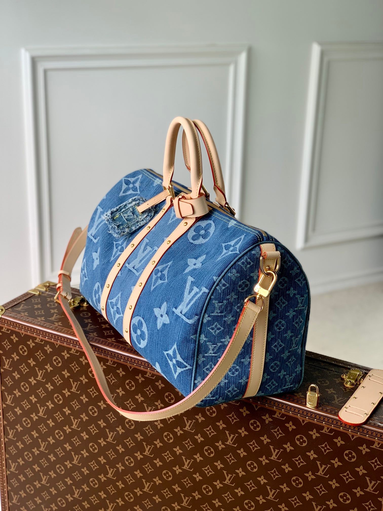 Louis Vuitton Keepall Bandouliere 45 Bag M24315 Bleu Denim
