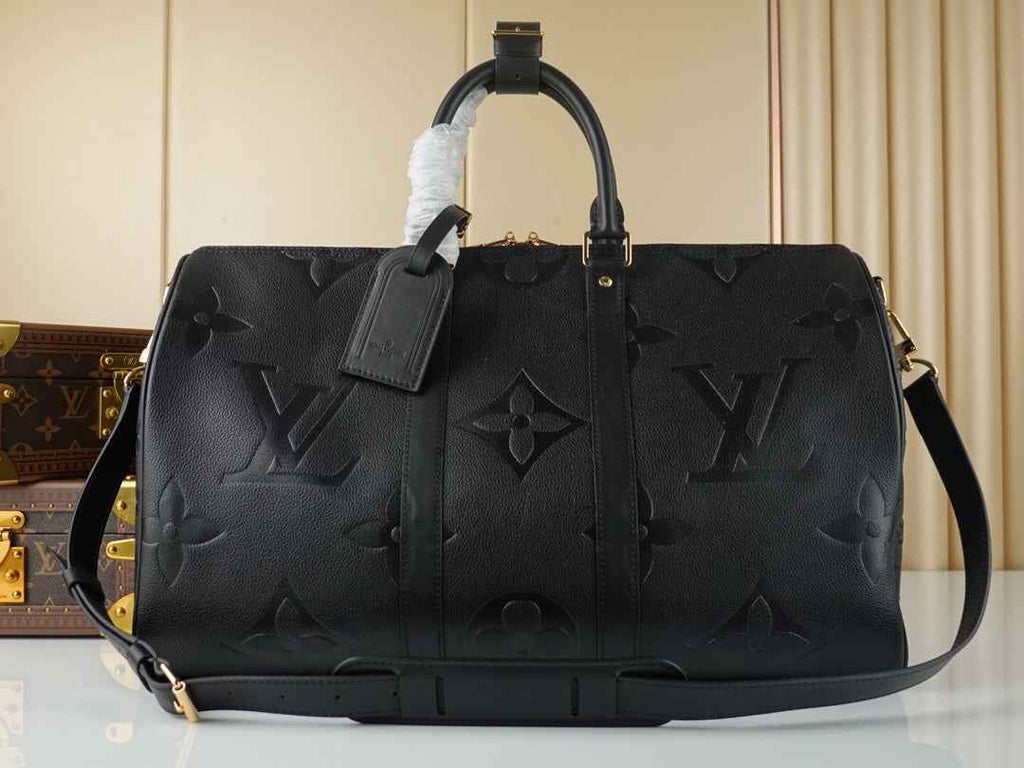 Louis Vuitton Keepall Bandouliere 45 Travel Bag M45532 Black Leather