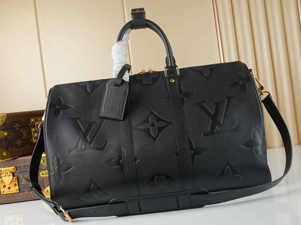 Louis Vuitton Keepall Bandouliere 45 Travel Bag M45532 Black Leather
