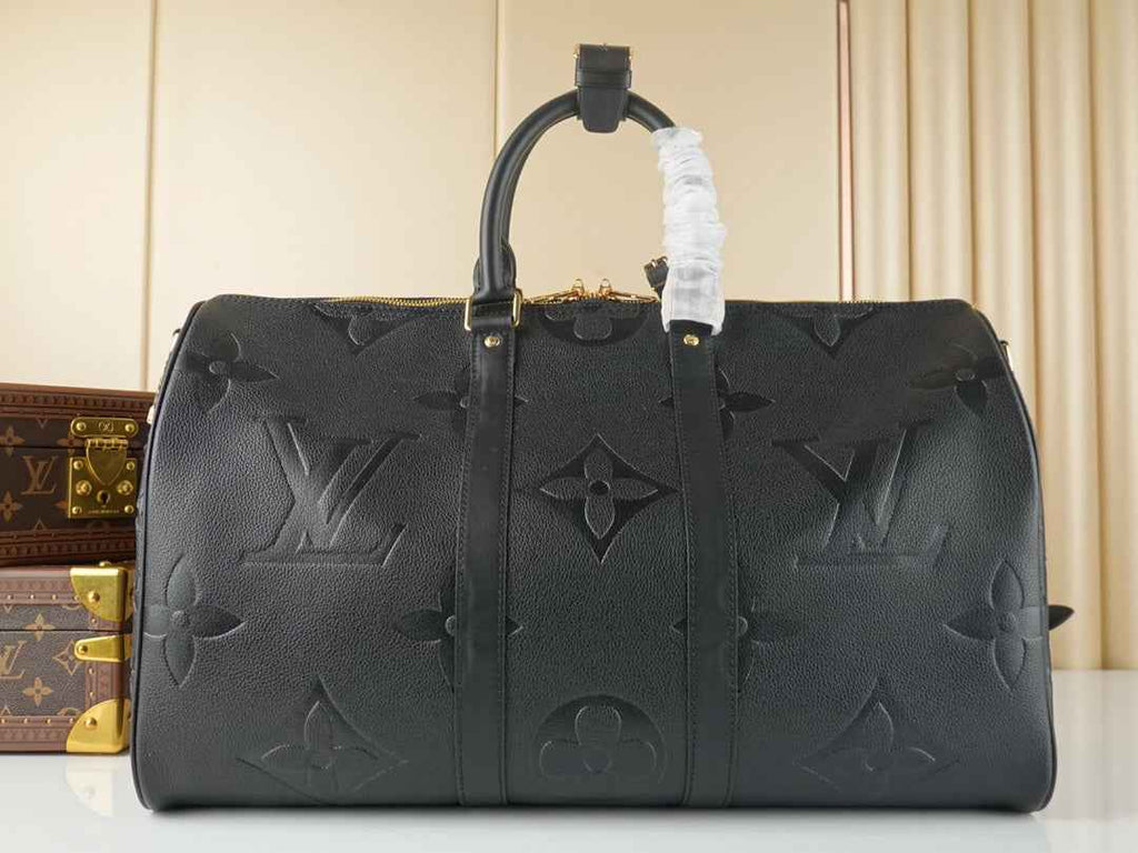 Louis Vuitton Keepall Bandouliere 45 Travel Bag M45532 Black Leather