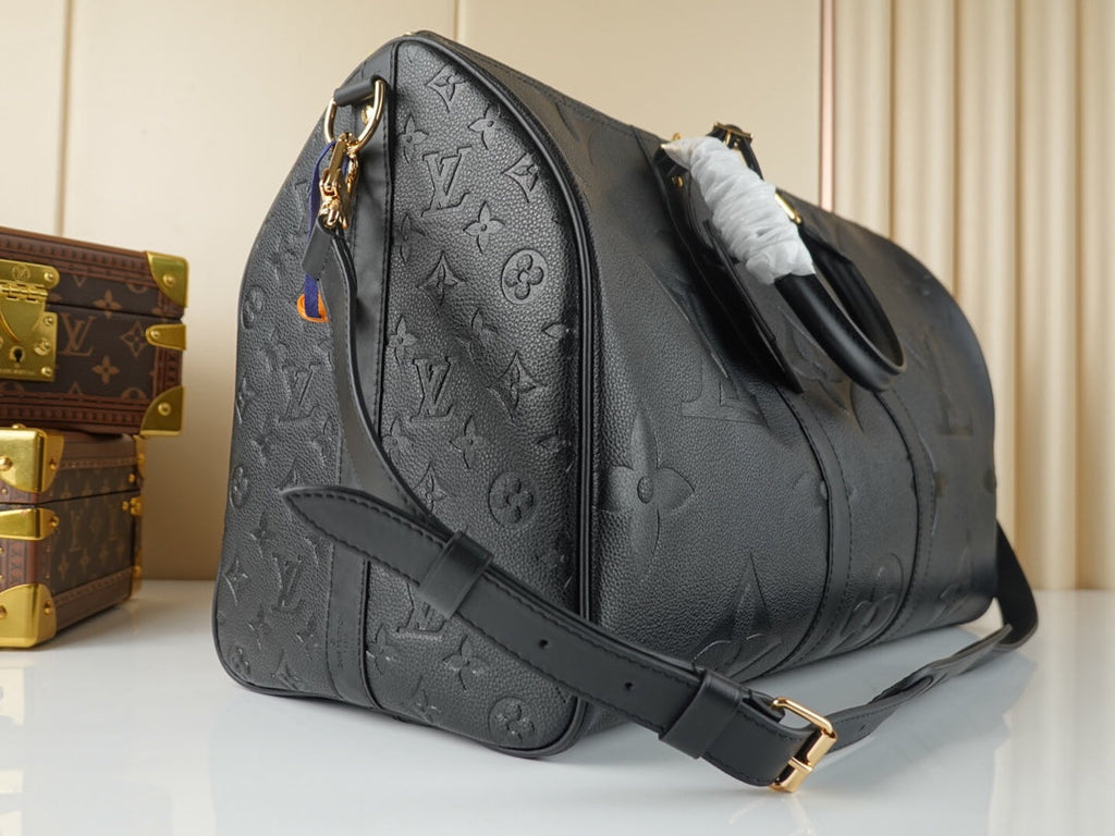 Louis Vuitton Keepall Bandouliere 45 Travel Bag M45532 Black Leather