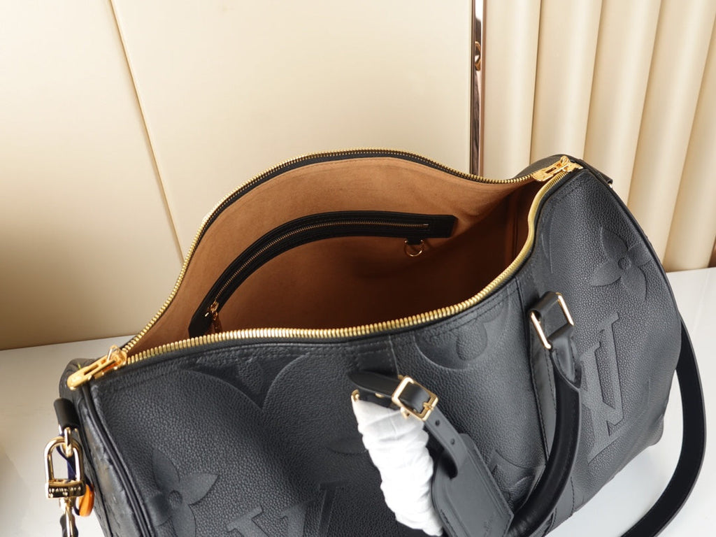 Louis Vuitton Keepall Bandouliere 45 Travel Bag M45532 Black Leather