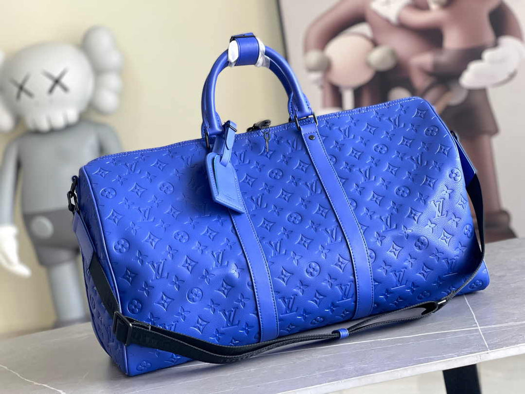 Louis Vuitton Keepall Bandoulière 50 M23141 Blue Leather