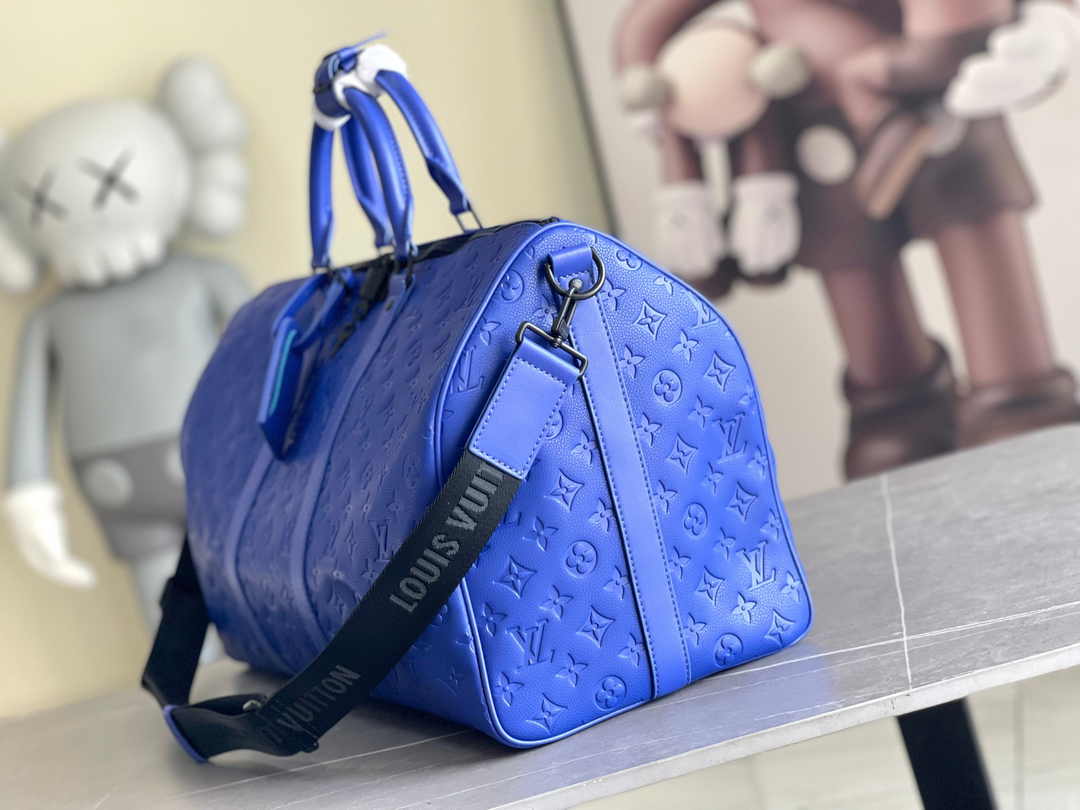 Louis Vuitton Keepall Bandoulière 50 M23141 Blue Leather