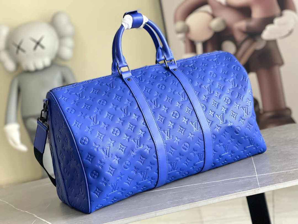 Louis Vuitton Keepall Bandoulière 50 M23141 Blue Leather