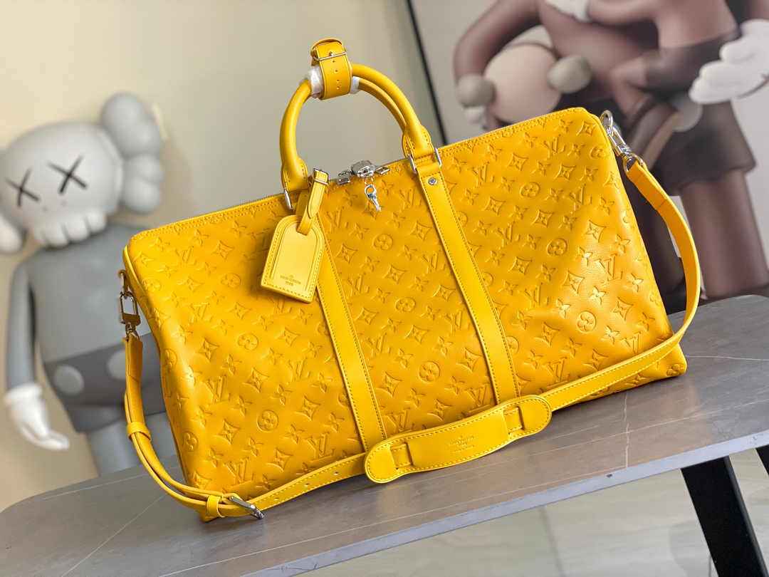 Louis Vuitton Keepall Bandoulière 50 M23748 Yellow Leather