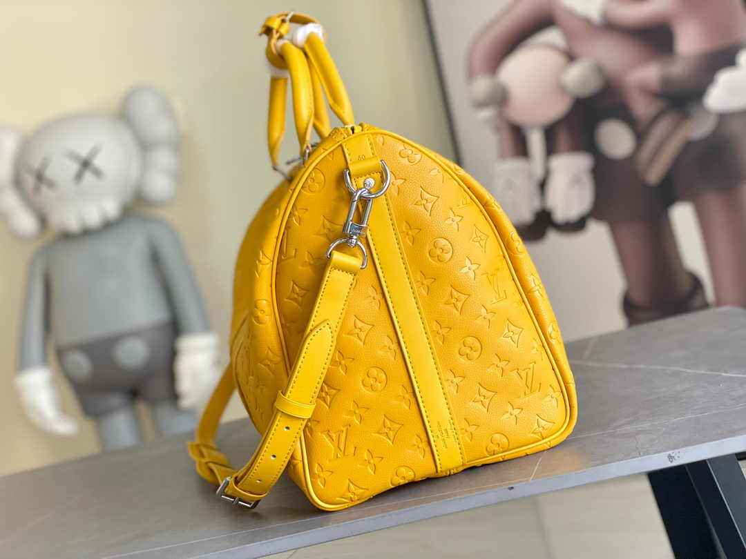 Louis Vuitton Keepall Bandoulière 50 M23748 Yellow Leather