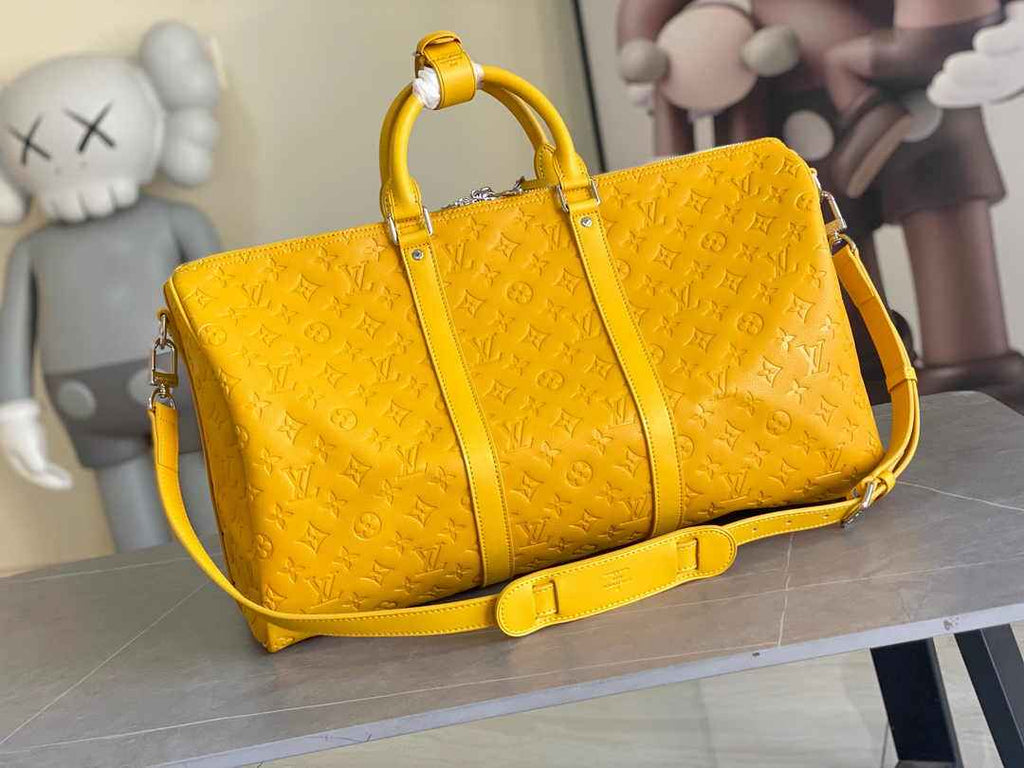Louis Vuitton Keepall Bandoulière 50 M23748 Yellow Leather