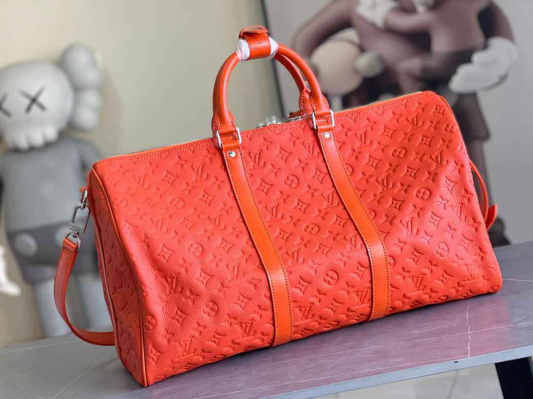 Louis Vuitton Keepall Bandoulière 50 M23749 Orange Leather
