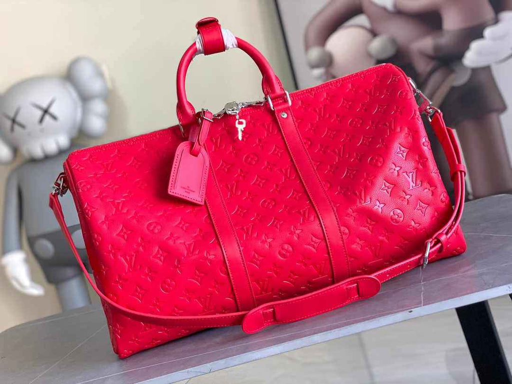 Louis Vuitton Keepall Bandoulière 50 M23750 Red Leather