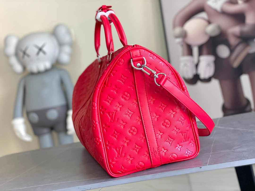 Louis Vuitton Keepall Bandoulière 50 M23750 Red Leather