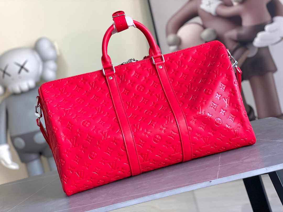 Louis Vuitton Keepall Bandoulière 50 M23750 Red Leather