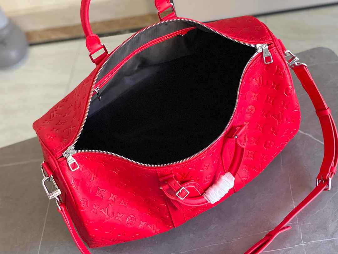 Louis Vuitton Keepall Bandoulière 50 M23750 Red Leather
