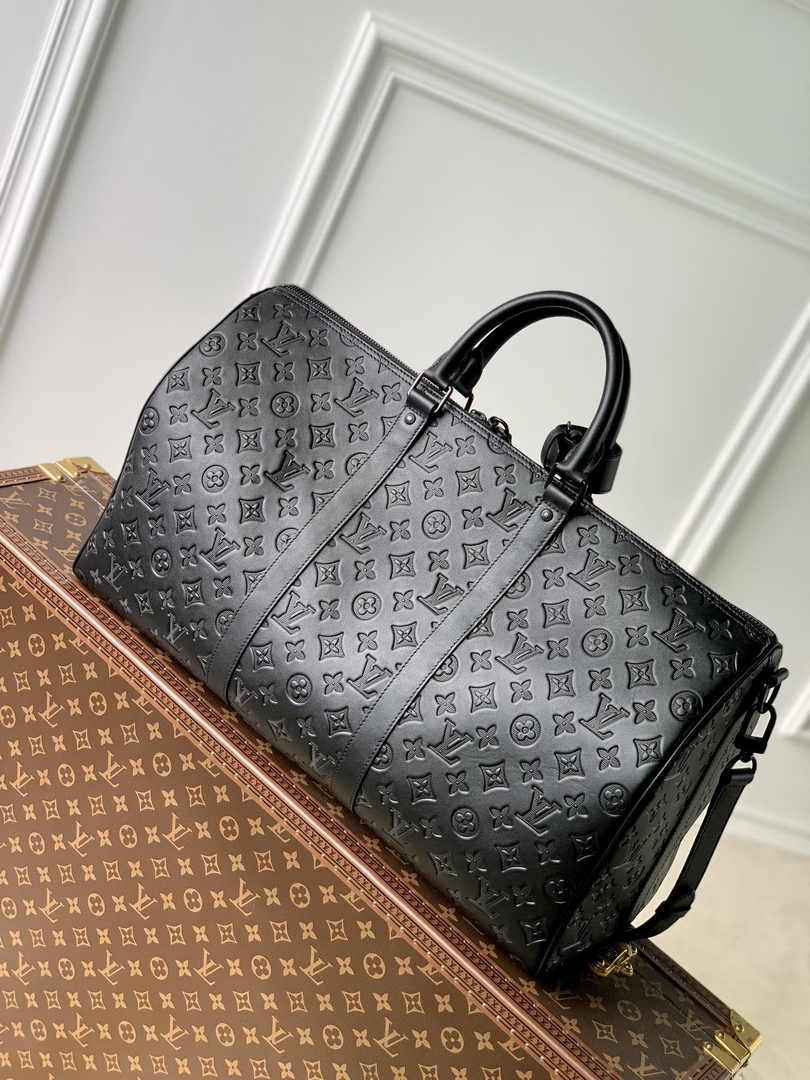 Louis Vuitton Keepall Bandoulière 50 M44810 Black Leather