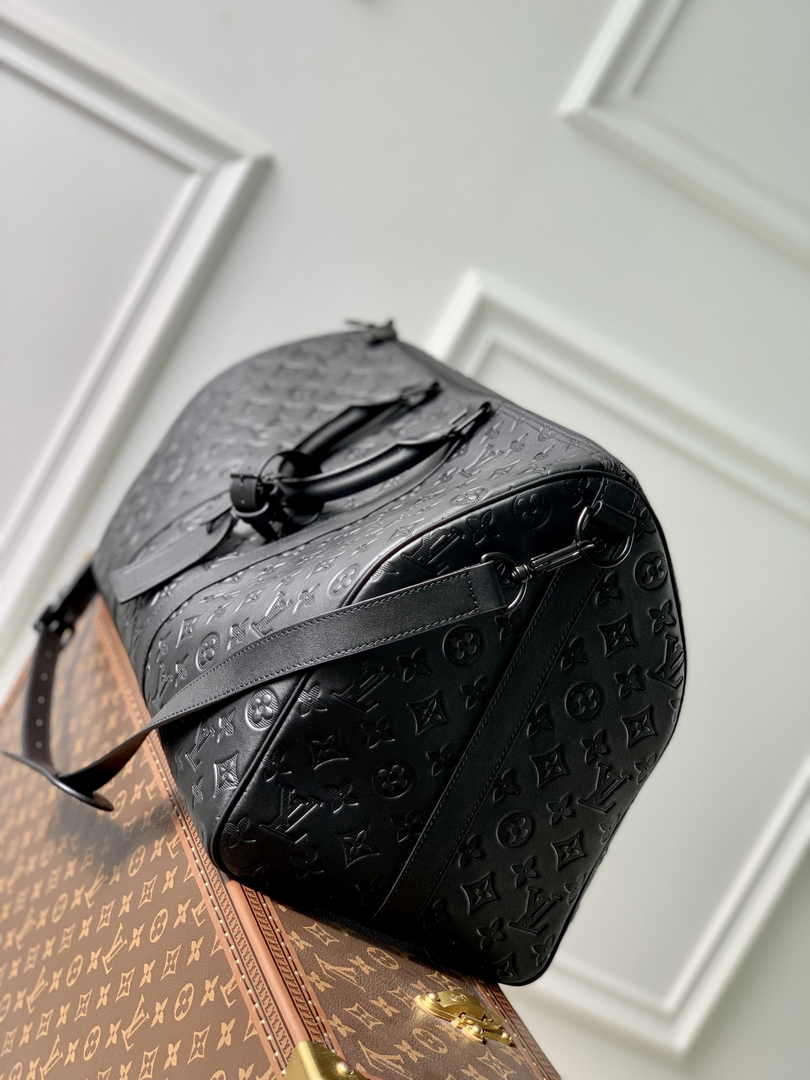 Louis Vuitton Keepall Bandoulière 50 M44810 Black Leather