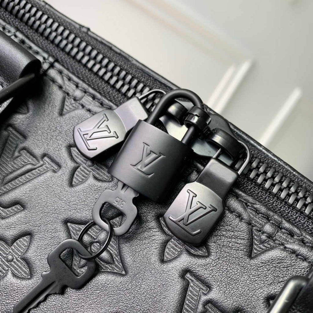 Louis Vuitton Keepall Bandoulière 50 M44810 Black Leather